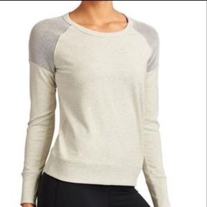 ATHLETA Citytime Grey Mesh Shoulder Pullover XS